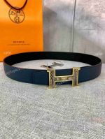 Premium Quality Copy Hermes Engraved Belt Buckle & Reversible Leather strap 38mm